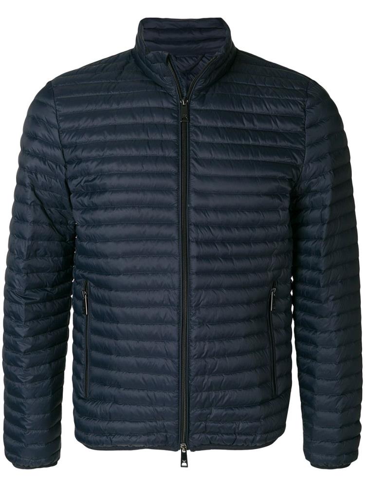 Blue Men\'s Armani Emporio Padded Zip Up Jackets | 6VMN1VL