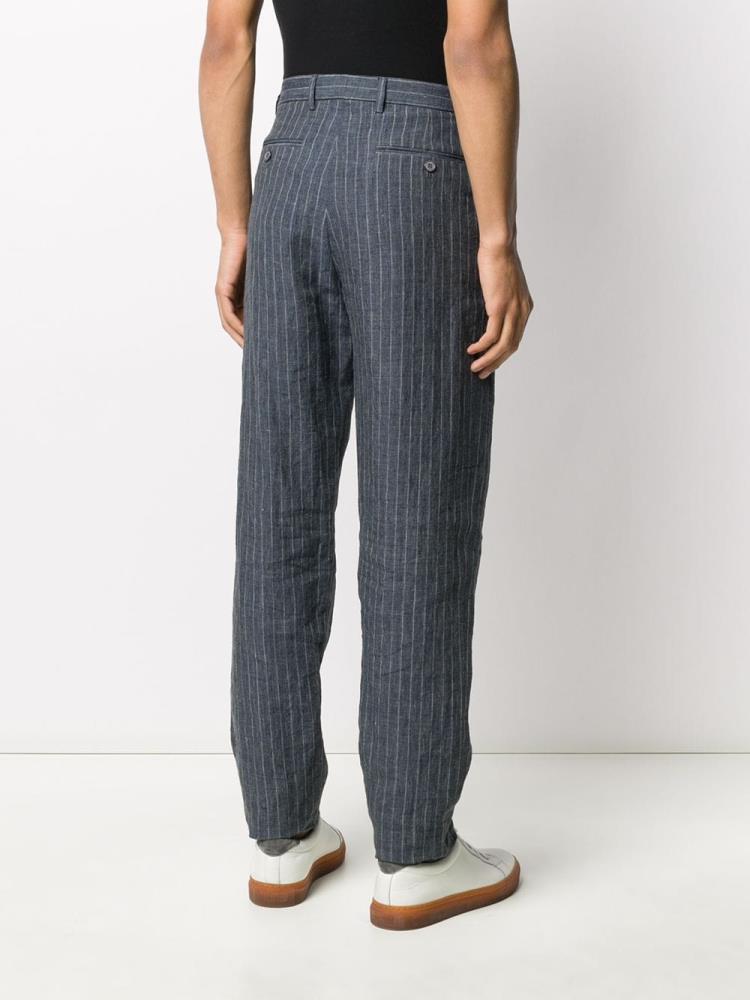 Blue Men's Armani Emporio Pinstripe Straight Pants | Z5ZMUQB