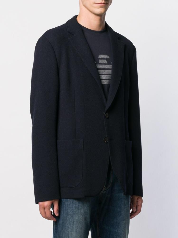 Blue Men's Armani Emporio Relaxed Sport Jacket Jackets | Q1HF5K4