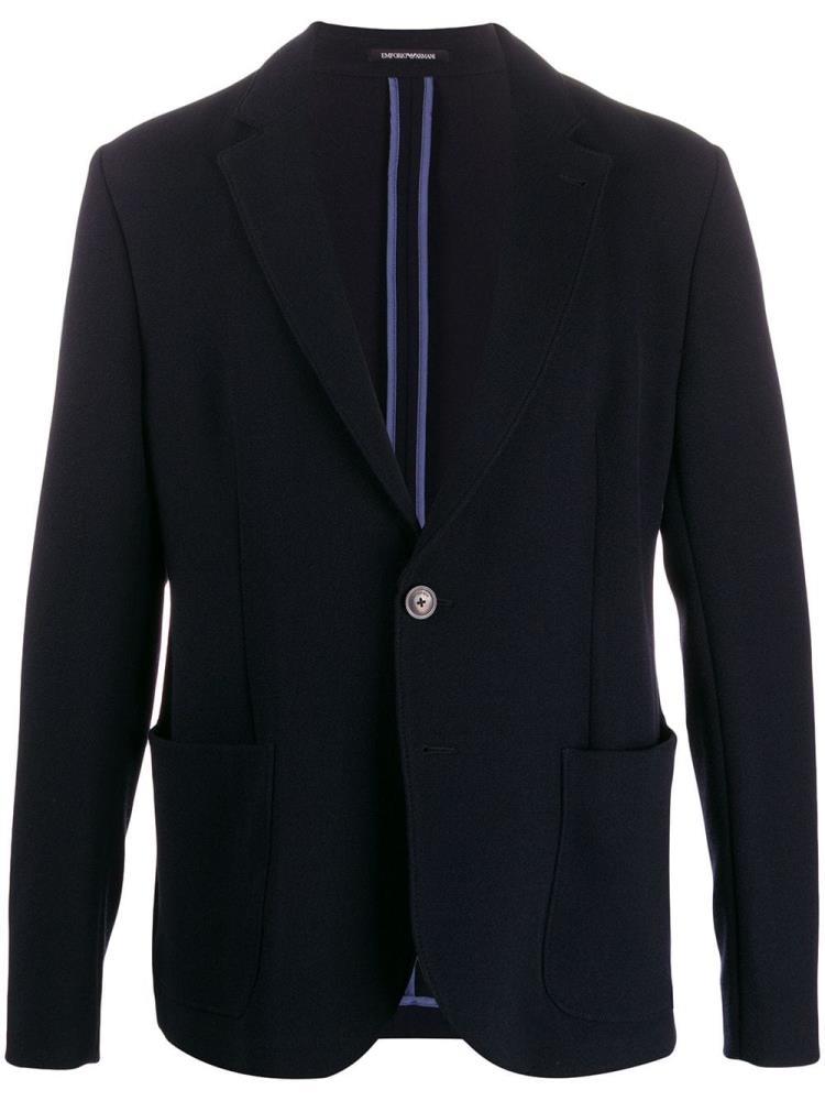 Blue Men\'s Armani Emporio Relaxed Sport Jacket Jackets | Q1HF5K4