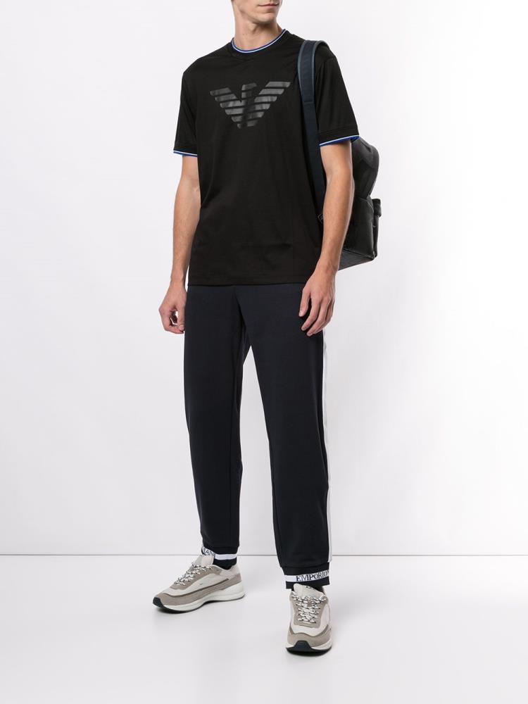 Blue Men's Armani Emporio Side Panel Track Pants | DO2XZXU