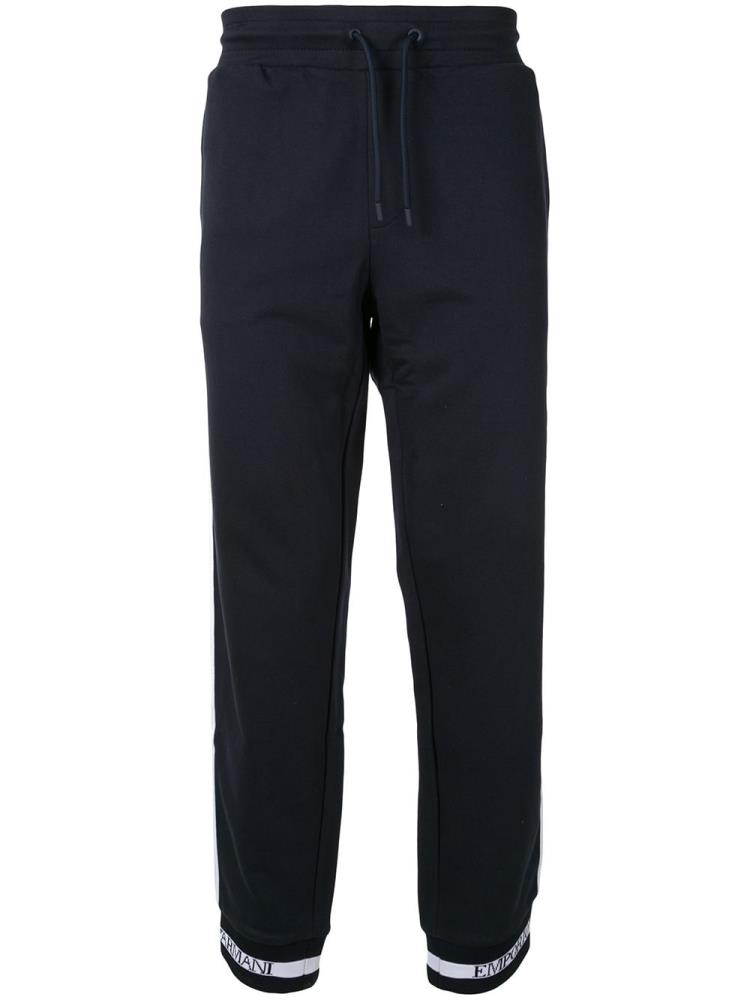 Blue Men\'s Armani Emporio Side Panel Track Pants | DO2XZXU