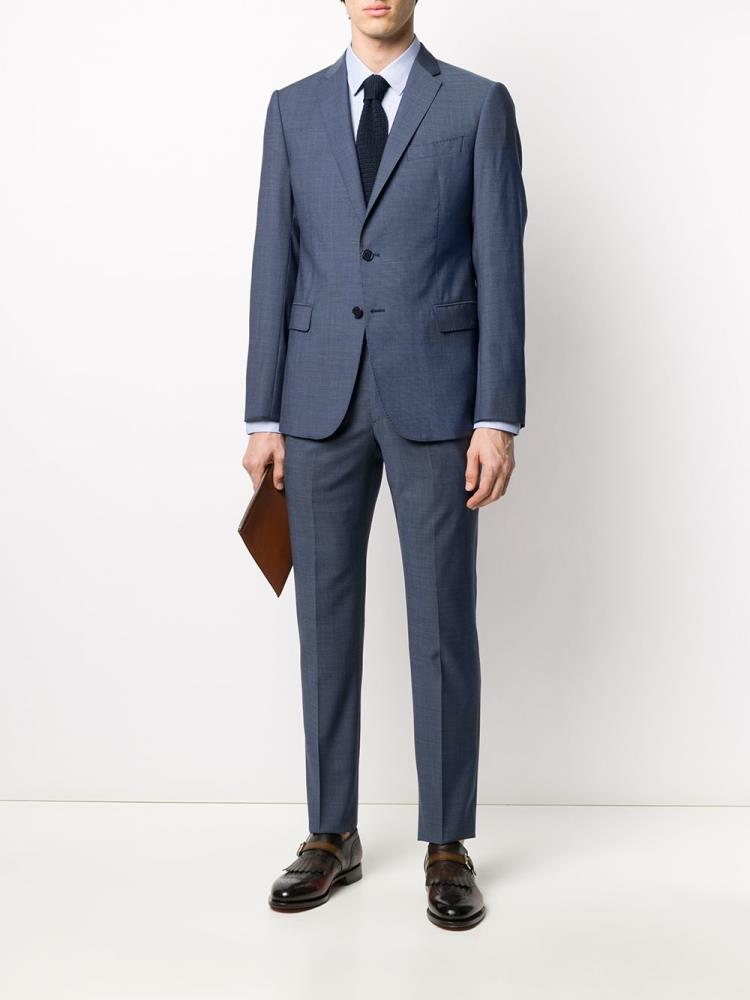 Blue Men's Armani Emporio Single Breasted Two Piece Suits | JNV76CQ