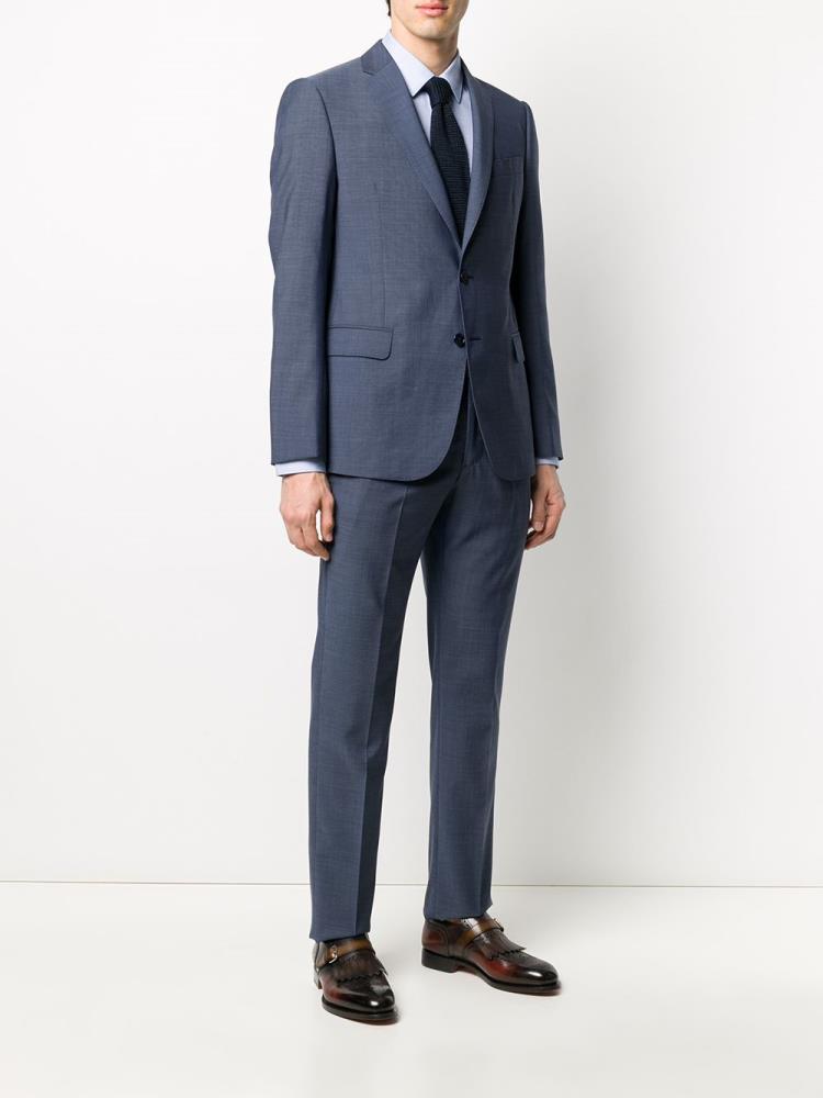 Blue Men's Armani Emporio Single Breasted Two Piece Suits | JNV76CQ