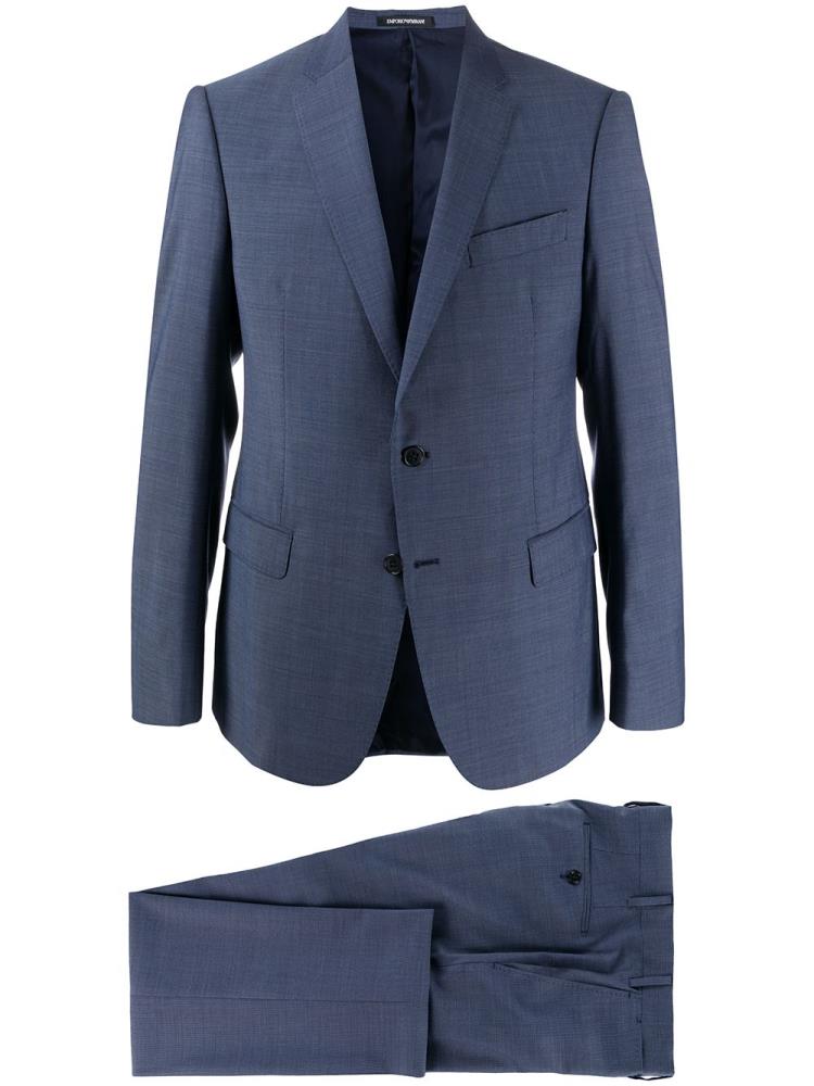 Blue Men\'s Armani Emporio Single Breasted Two Piece Suits | JNV76CQ