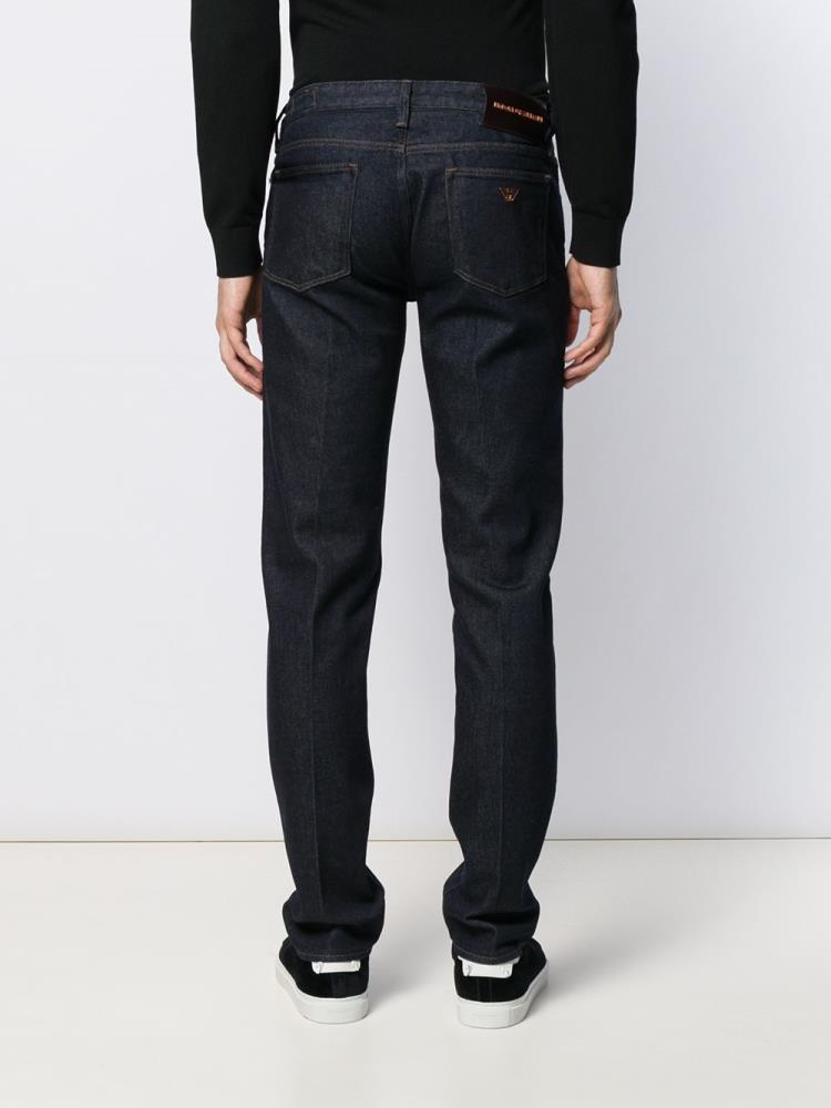 Blue Men's Armani Emporio Slim 5 Jeans | CN8N6S3