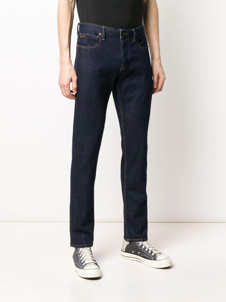 Blue Men's Armani Emporio Slim Fit Jeans | FMCTBJ8