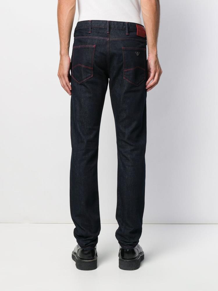 Blue Men's Armani Emporio Slim Fit Jeans | LL9J6FG