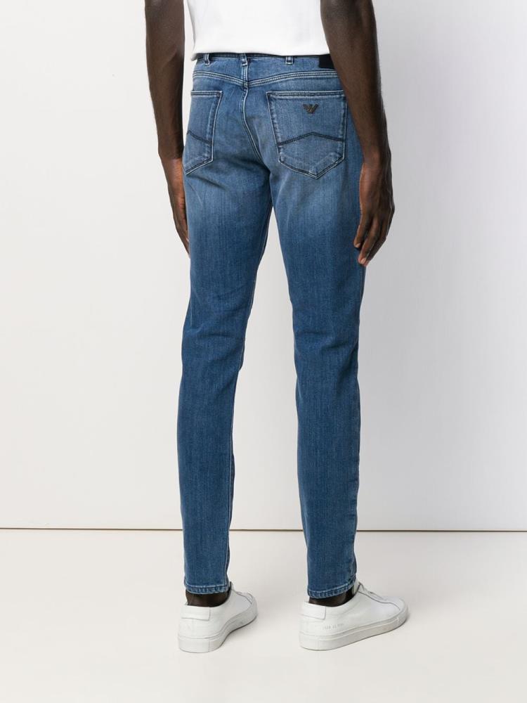 Blue Men's Armani Emporio Slim Fit Jeans | VJBHRXG