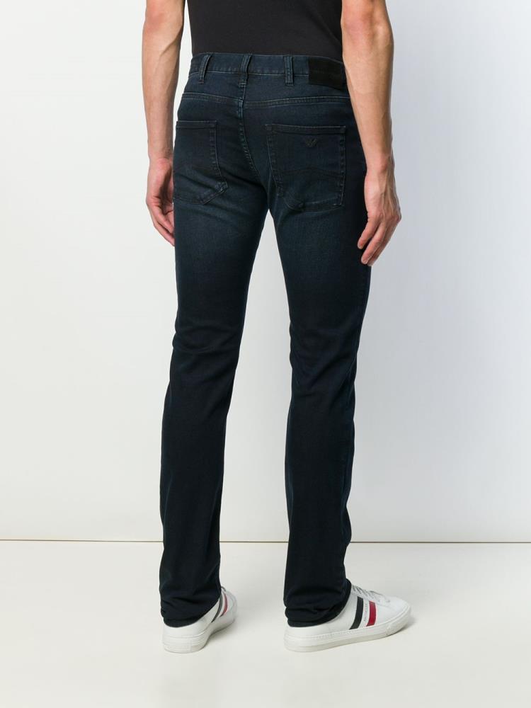 Blue Men's Armani Emporio Slim Jeans | VGLV493