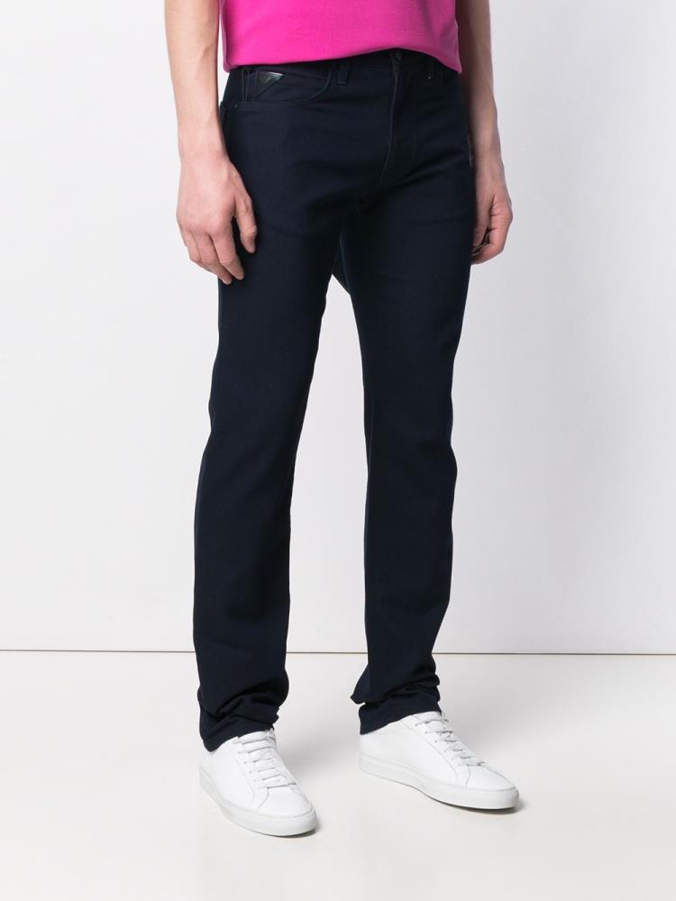 Blue Men's Armani Emporio Straight Fit Pants | 31S7WNI