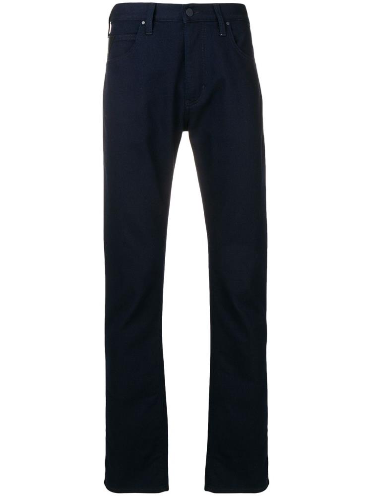 Blue Men\'s Armani Emporio Straight Fit Pants | 31S7WNI