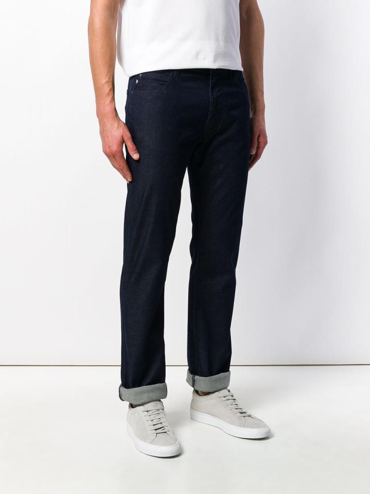 Blue Men's Armani Emporio Straight Leg Pants | FDZ1J32