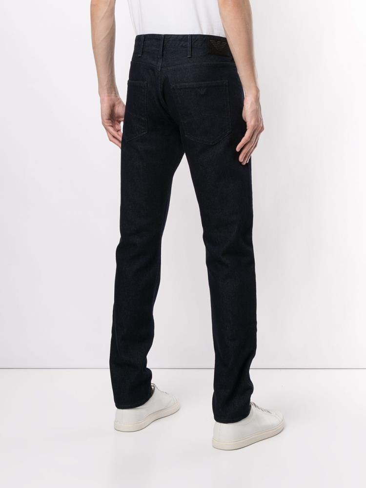 Blue Men's Armani Emporio Straight Leg Jeans | S3UBEH9