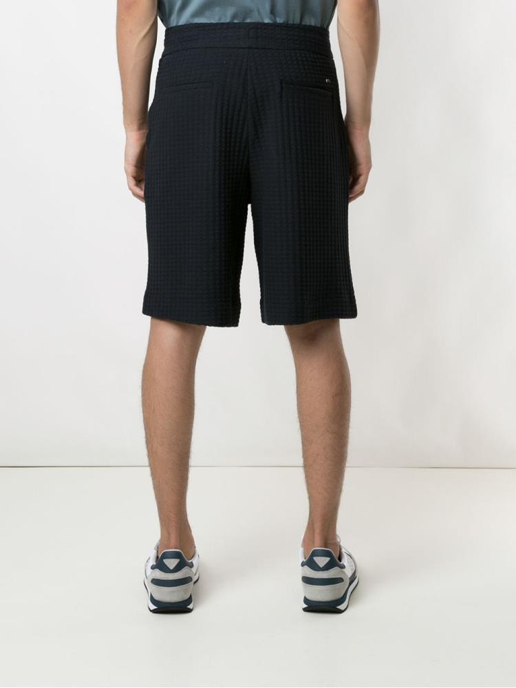 Blue Men's Armani Emporio Textured Knit Shorts | QW4W799