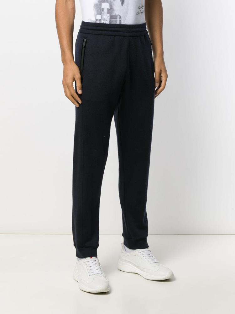 Blue Men's Giorgio Armani Elastic Waist Track Pants | 68MVVVB