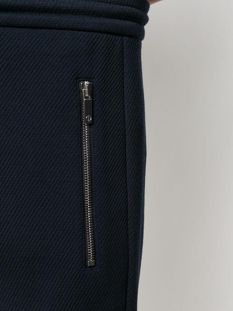 Blue Men's Giorgio Armani Elasticated Waist Chinos | 95Q8SAB