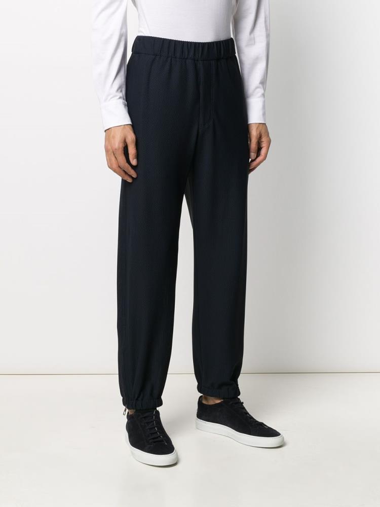 Blue Men's Giorgio Armani Elasticated Tailored Pants Pants | XHQ0MZJ