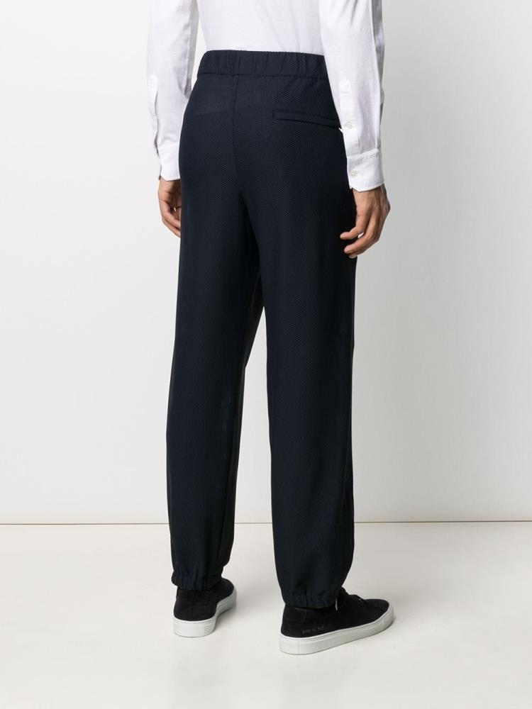 Blue Men's Giorgio Armani Elasticated Tailored Pants Pants | XHQ0MZJ