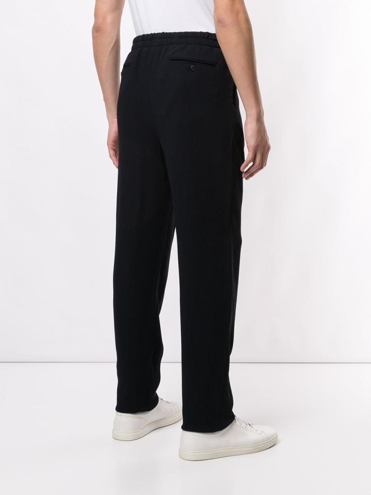 Blue Men's Giorgio Armani High Waisted Ribbed Pants | RA9RAJI