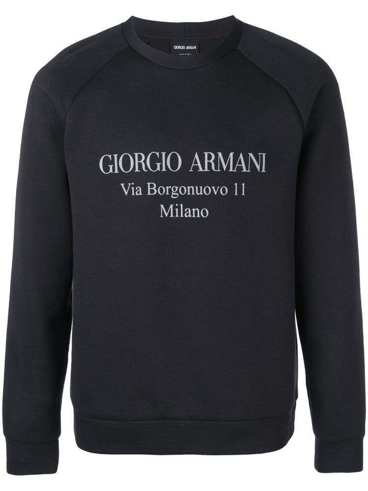 Blue Men\'s Giorgio Armani Logo Sweatshirts | SEH5FQL