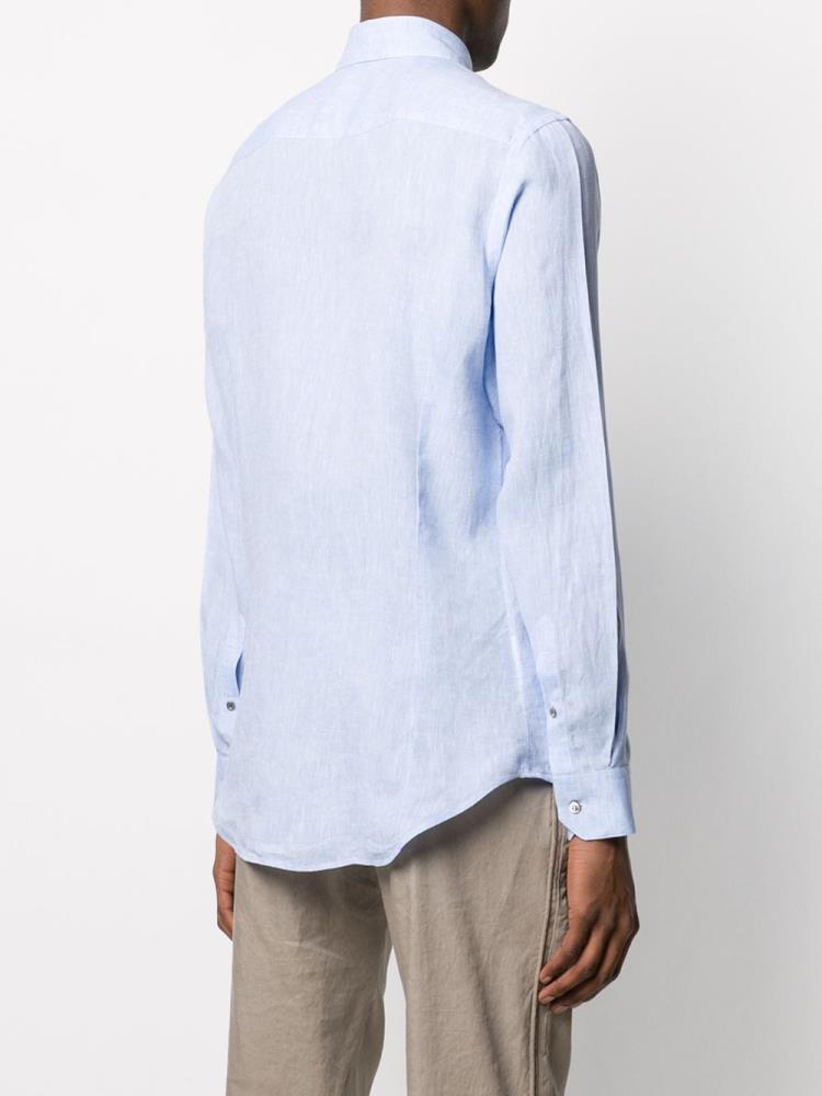 Blue Men's Giorgio Armani Pointed Collar Shirts | BUQJUFZ