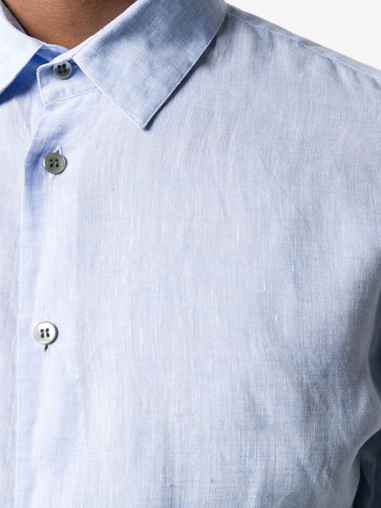 Blue Men's Giorgio Armani Pointed Collar Shirts | BUQJUFZ