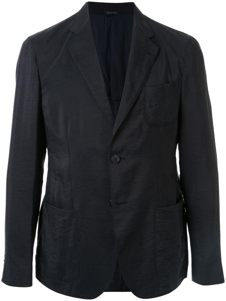 Blue Men\'s Giorgio Armani Single Breasted Regular Fit Blazers | 2L2HP1R