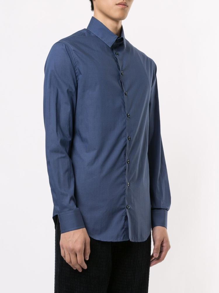 Blue Men's Giorgio Armani Slim Fit Classic Shirts | K7ADUY5