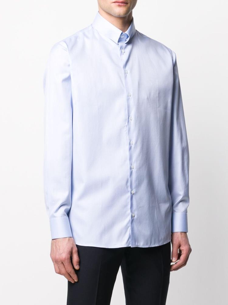 Blue Men's Giorgio Armani Slim Tailored Shirts | P9GFK3F