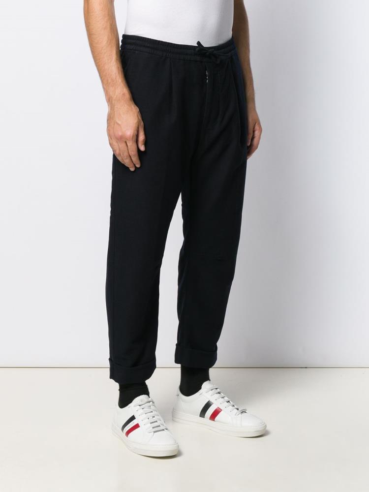 Blue Men's Giorgio Armani Straight Leg Drawstring Pants | Q2TTVW4