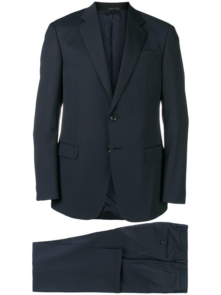 Blue Men\'s Giorgio Armani Two Piece Fitted Suits | 6CUE3ES