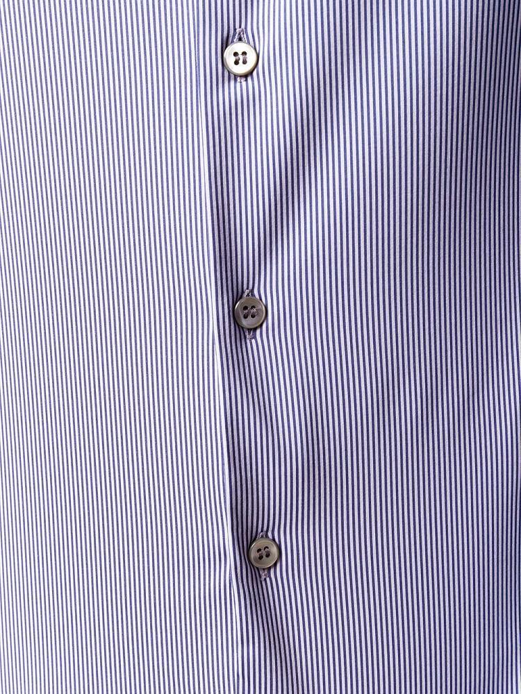 Blue / White Men's Giorgio Armani Striped Slim Fit Shirts | 8BVD3ZB