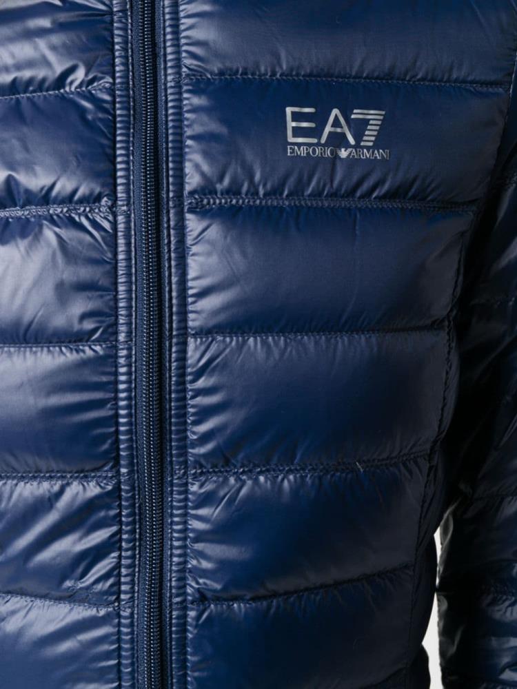 Blue Women's Ea7 Emporio Armani Fitted Puffer Jacket Jackets | SSI9DGQ