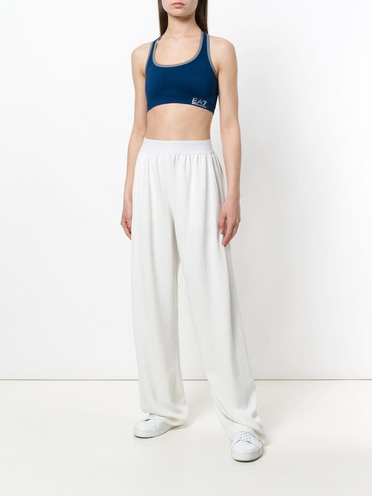 Blue Women's Ea7 Emporio Armani Logo Crop Tops | EI4LAY0