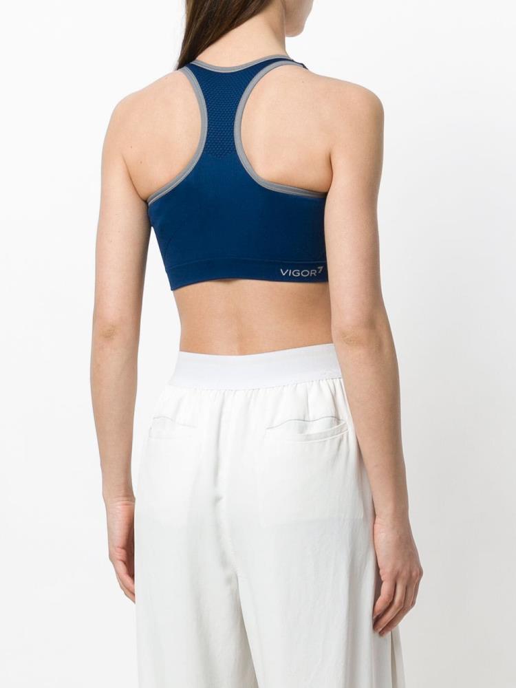 Blue Women's Ea7 Emporio Armani Logo Crop Tops | EI4LAY0