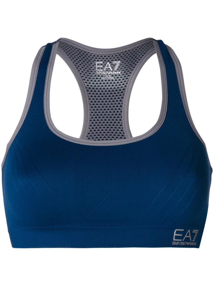 Blue Women\'s Ea7 Emporio Armani Logo Crop Tops | EI4LAY0