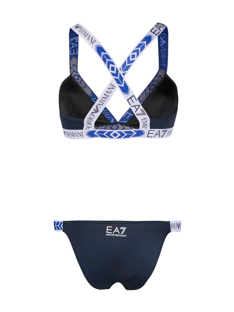 Blue Women's Ea7 Emporio Armani Logo Band Bikini | KIFD3XJ