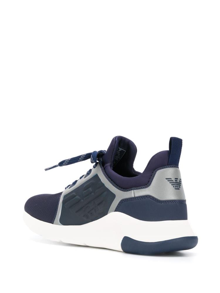 Blue Women's Ea7 Emporio Armani Logo Patch Low Top Sneakers | KY0KD7L