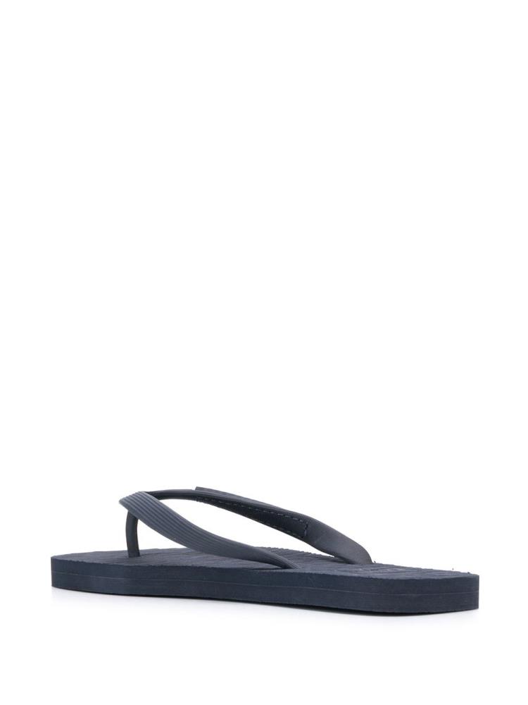 Blue Women's Ea7 Emporio Armani Logo Embossed Flip Flops | R744WXK