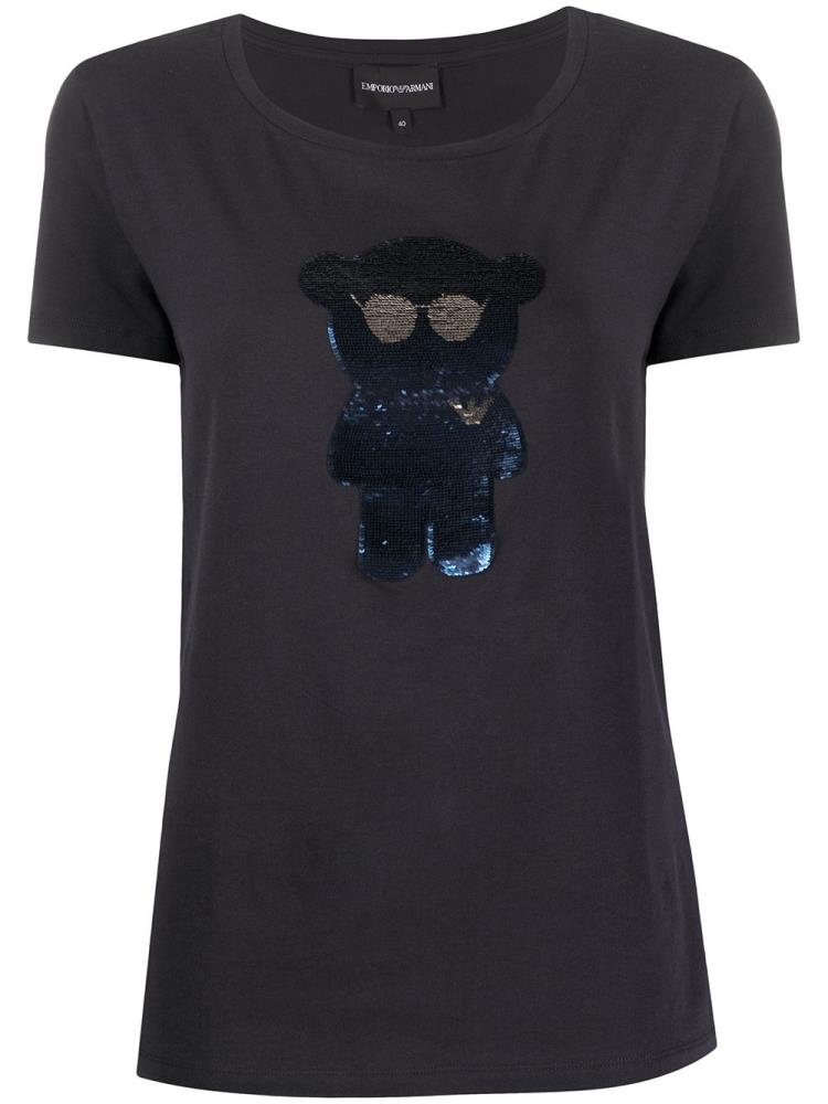 Blue Women\'s Armani Emporio Bear Logo T Shirts | 8YW6QD4