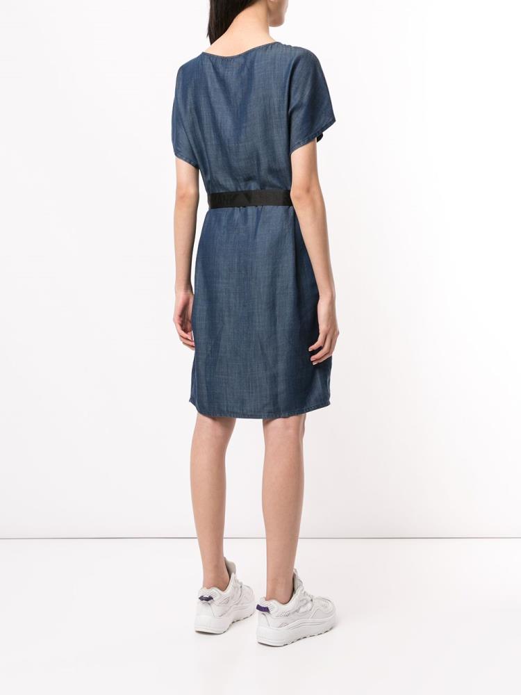 Blue Women's Armani Emporio Belted Denim Dress | 7LN65R5