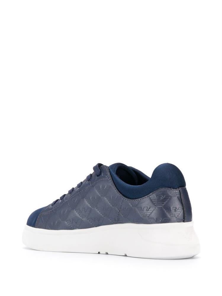 Blue Women's Armani Emporio Branded Detail Sneakers | 3VDL340