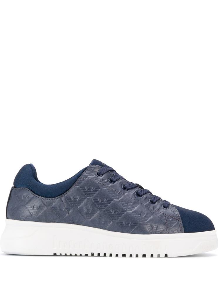 Blue Women\'s Armani Emporio Branded Detail Sneakers | 3VDL340