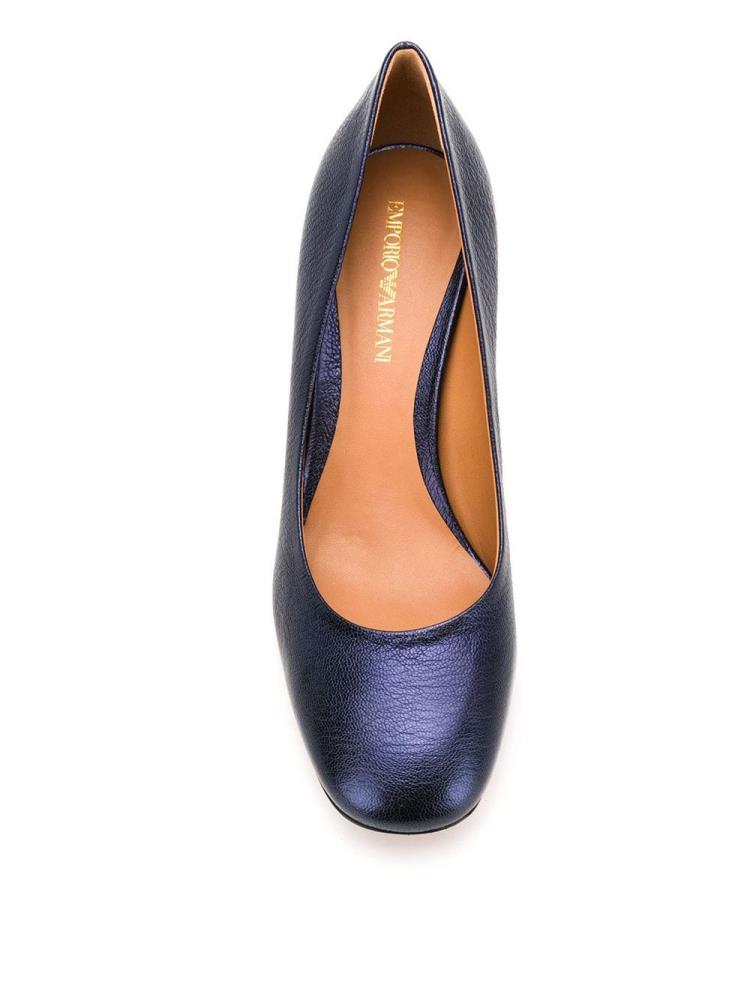 Blue Women's Armani Emporio Geometric Heel Pumps | 5L8GCN4