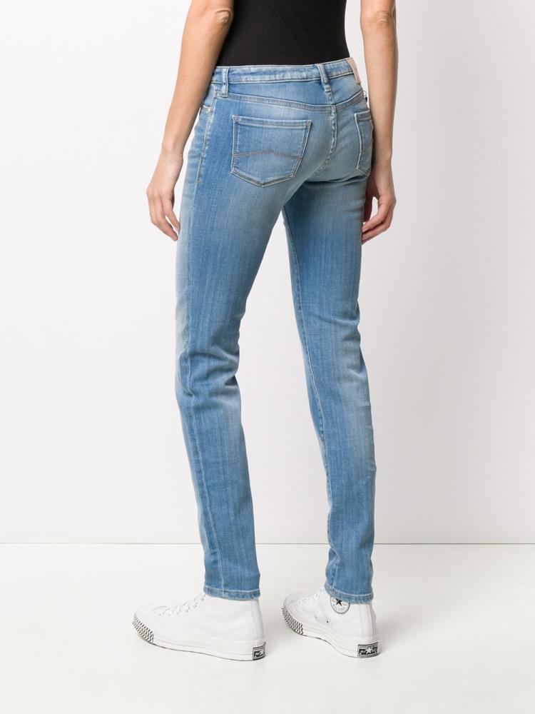 Blue Women's Armani Emporio High Rise Straight Leg Stonewashed Jeans | U8HYUVU