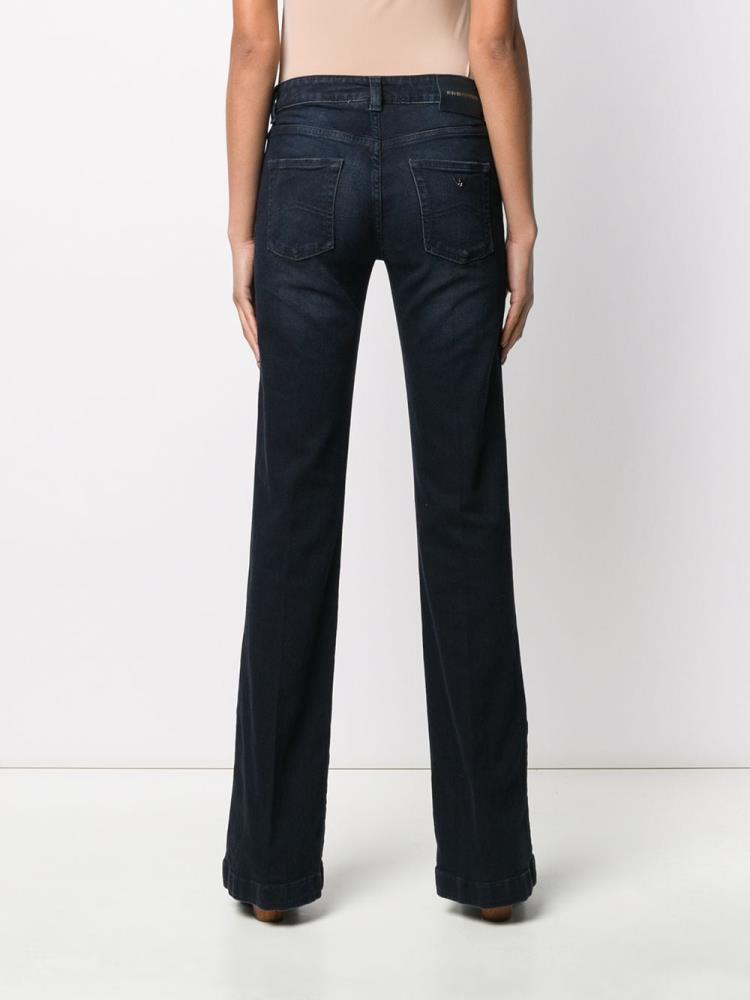 Blue Women's Armani Emporio Mid Rise Bootcut Jeans | 11NO6A5