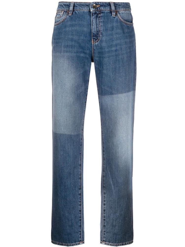 Blue Women\'s Armani Emporio Mid Rise Boyfriend Jeans | 6O6ONO1