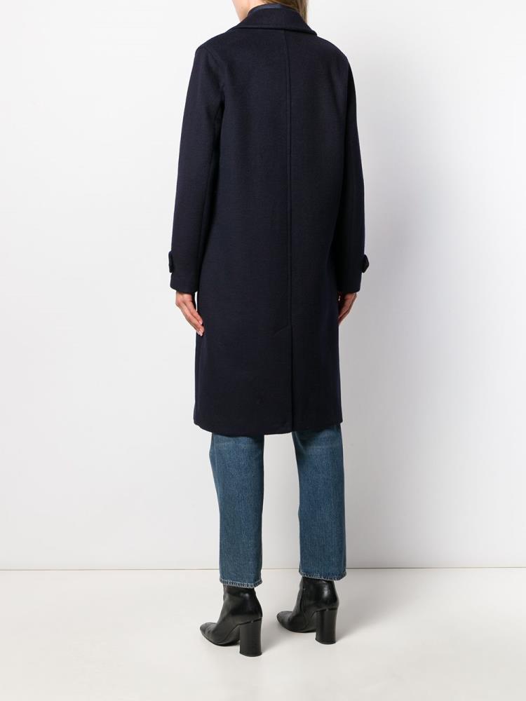 Blue Women's Armani Emporio Oversized Wool Coats | E9NK3EH