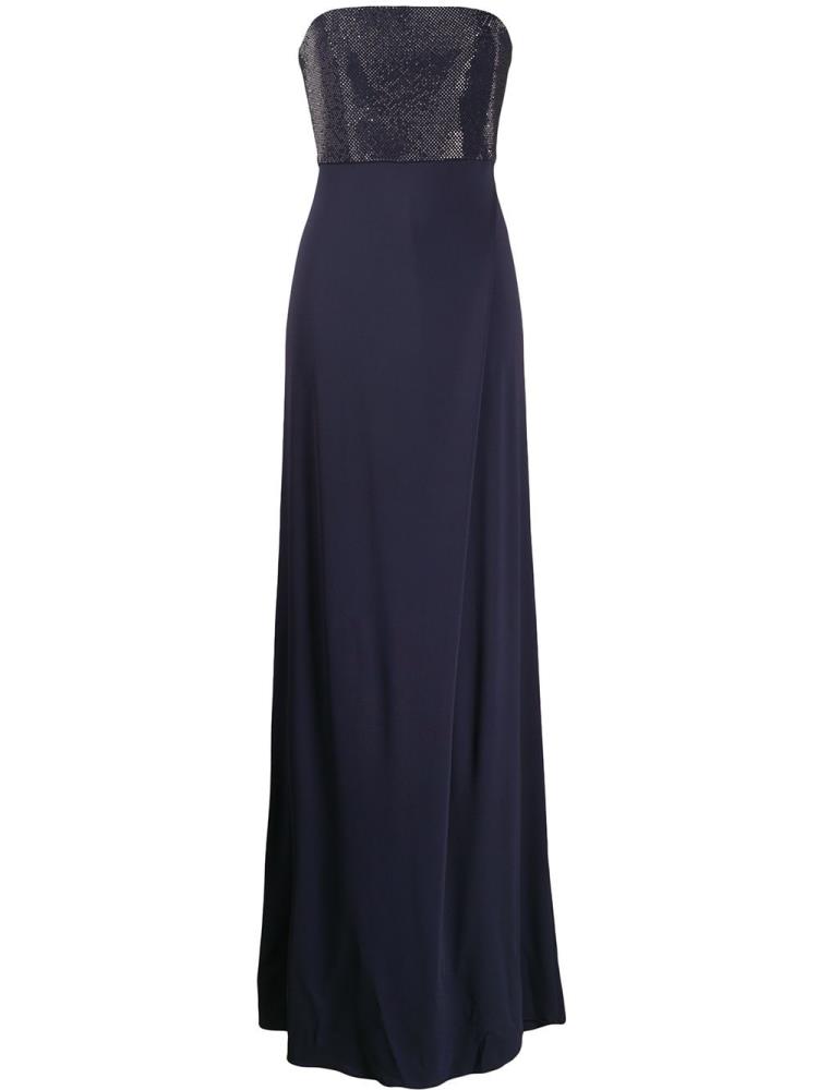 Blue Women\'s Armani Emporio Strapless Maxi Dress | 10V0JKD